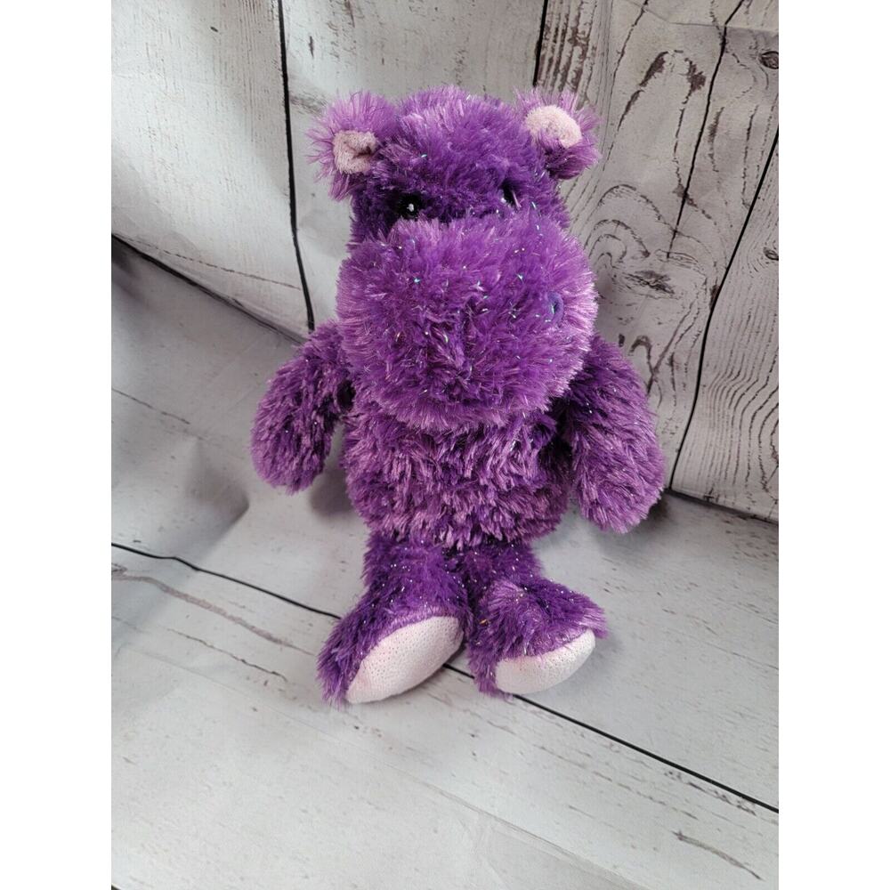 Plushology Purple Sparkle Hippo Hippopotamus Plush 11" Stuffed Animal valentines